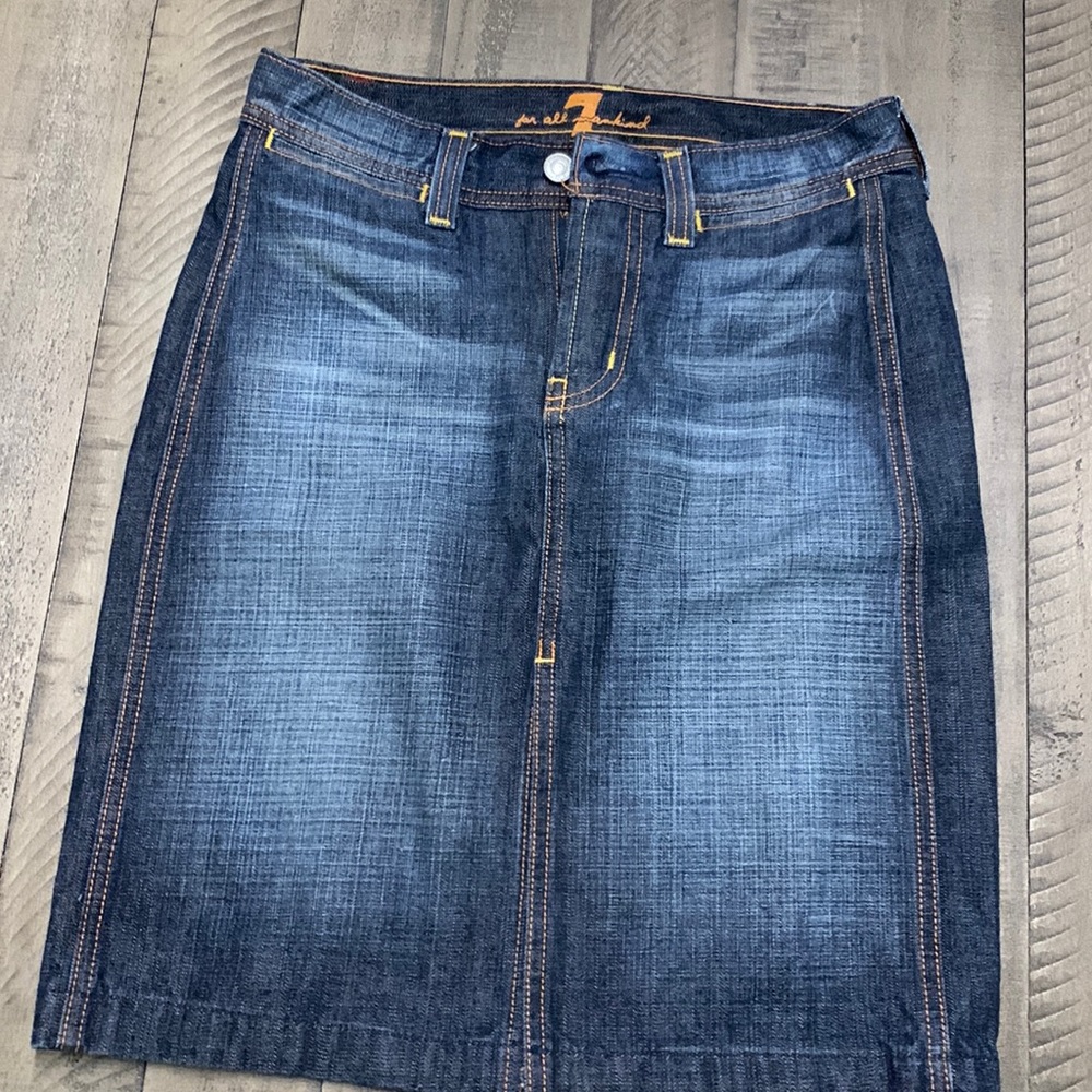 7 for all mankind jean skirt